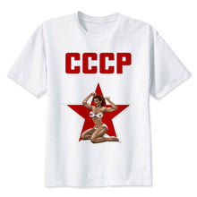 Load image into Gallery viewer, USSR CCCP t-shirt men the Soviet Union Russia space T Shirt Men Short Sleeve male TShirt Comfortable top tees
